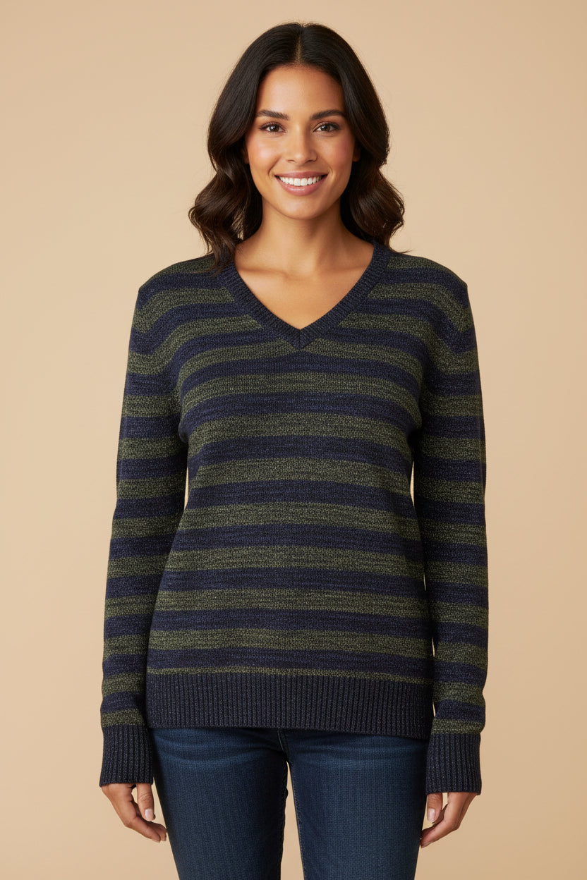 PRADA – Striped Wool &amp; Silk Sweater – Size 36 – 70% Wool / 30% Silk