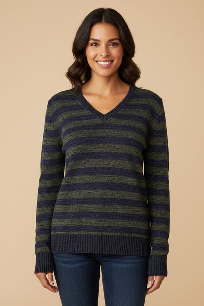 PRADA – Striped Wool &amp; Silk Sweater – Size 36 – 70% Wool / 30% Silk