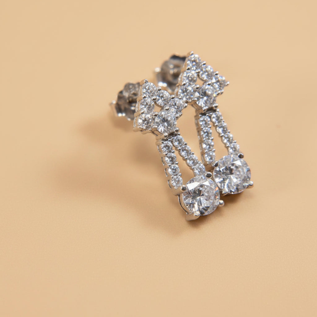 925 Sterling Silver Earrings – Cubic Zirconia Stones –
