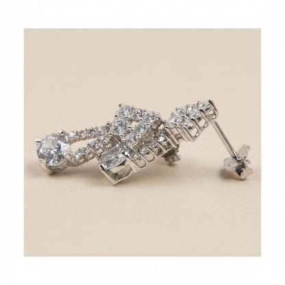 925 Sterling Silver Earrings – Cubic Zirconia Stones –