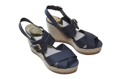 Navyboot – Grey Leather Wedge Sandals – EU 40 – 10 cm Heel