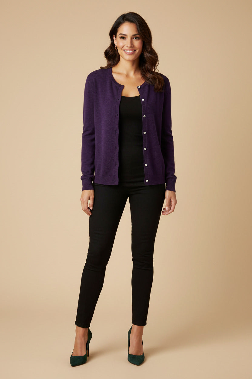 Repeat Cashmere – 100% Cashmere Sweater  – Purple– Size 38