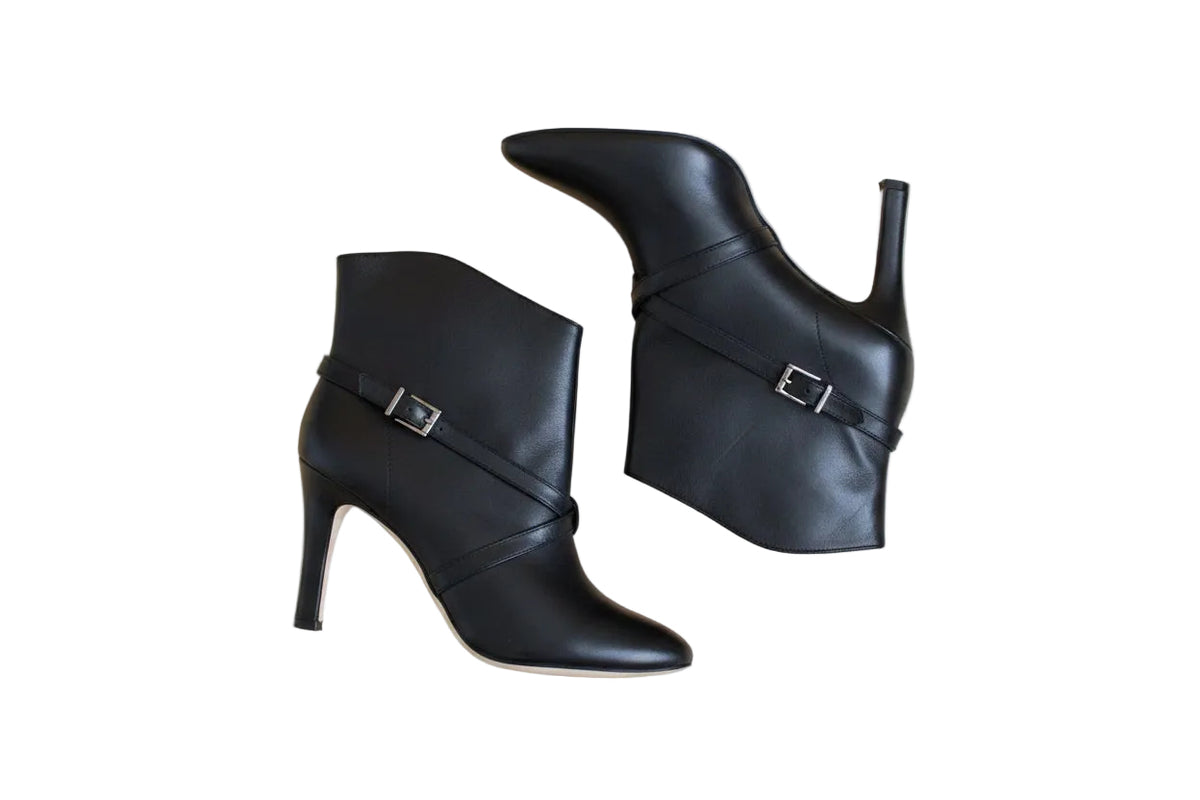 BCBGeneration Leather Ankle Boots – Size 40 – Black – 10 cm Heel