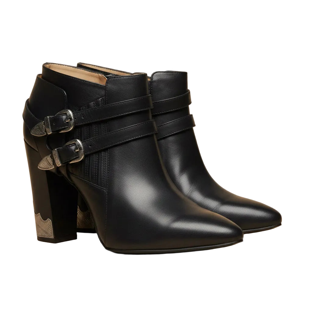 Toga Pulla Leather Strap Boots – EU 40 – Black