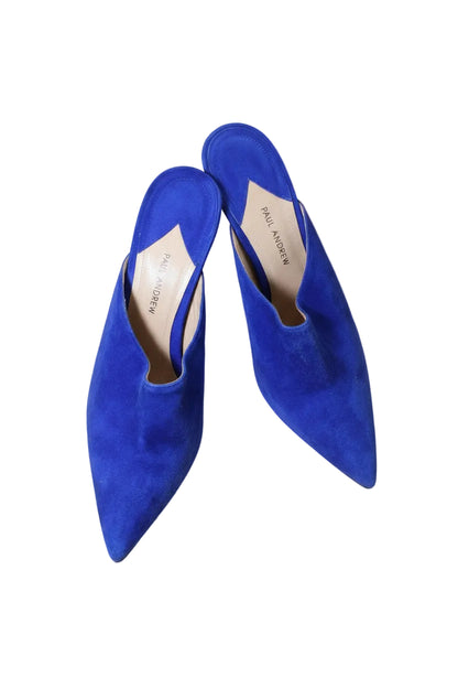 Paul Andrew Suede Mules / Clogs – Size 40 / 9 – Blue – 10 cm Heel