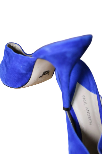 Paul Andrew Suede Mules / Clogs – Size 40 / 9 – Blue – 10 cm Heel
