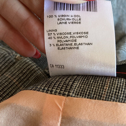 Marc Cain Wool Skirt – Size 1 / 34 – Grey &amp; Pink Check – 100% Virgin Wool