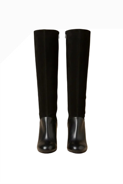 Stefanel 70s-Style Boots – Black Suede Leather