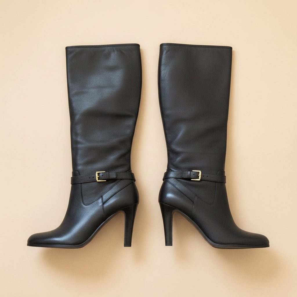 Ralph Lauren Bethan Boots – Size 39.5 / 8.5 – Black Leather