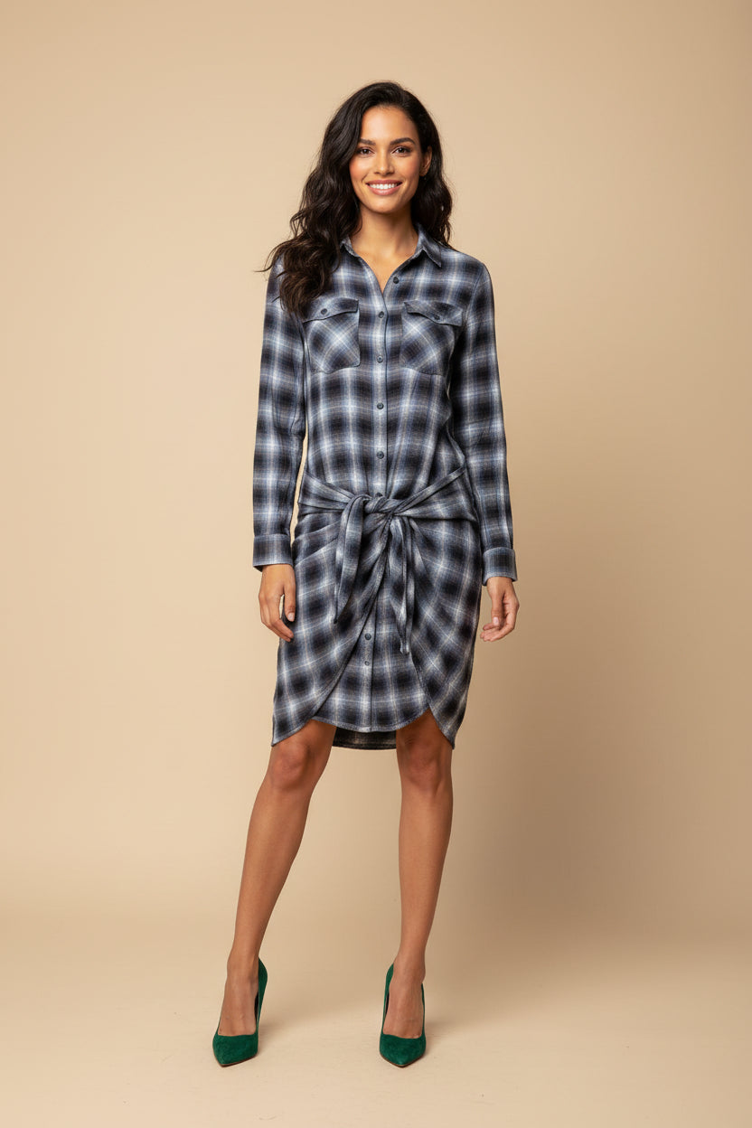 Ralph Lauren Denim &amp; Supply Checked Dress – Size S – Blue &  White