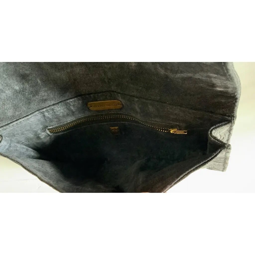 R+Y Augousti – Exotic Leather Clutch aus Rochenleder und Gold