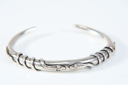 925 Sterling Silver Snake Bangle – Approx. 5.2 cm Diameter