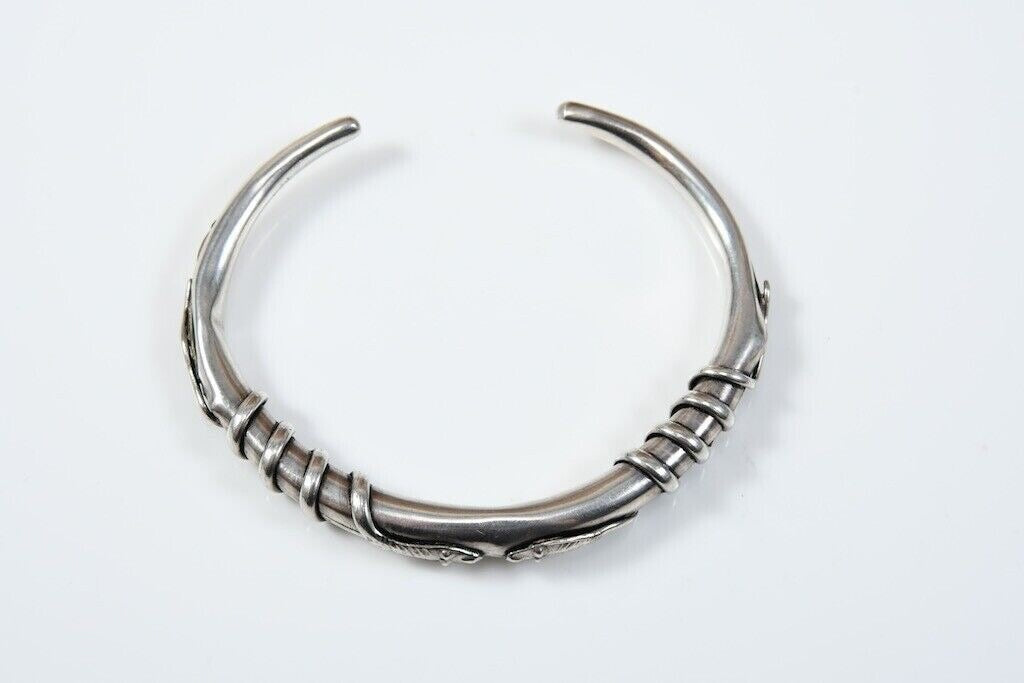 925 Sterling Silver Snake Bangle – Approx. 5.2 cm Diameter