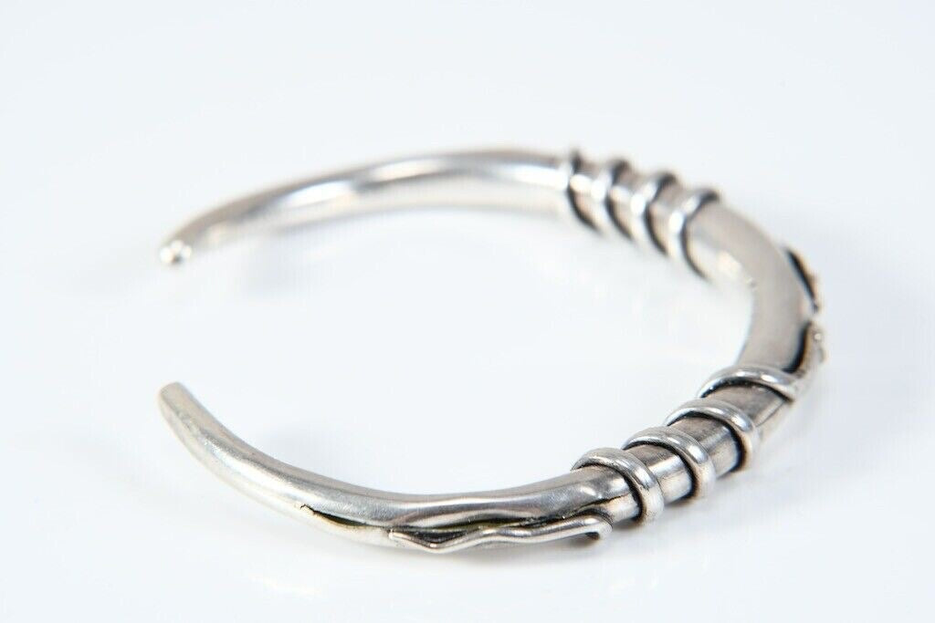 925 Sterling Silver Snake Bangle – Approx. 5.2 cm Diameter