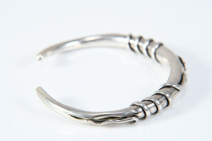 925 Sterling Silver Snake Bangle – Approx. 5.2 cm Diameter