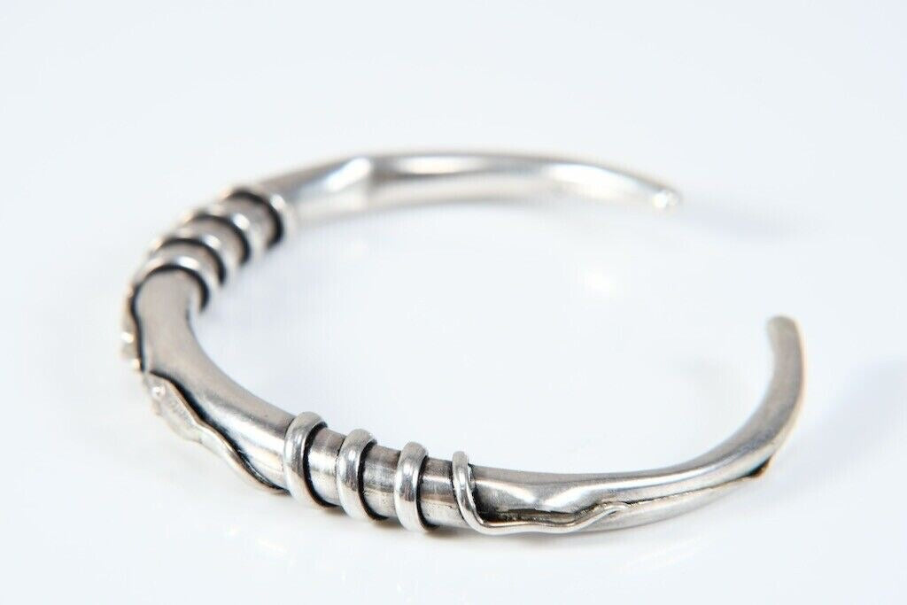 925 Sterling Silver Snake Bangle – Approx. 5.2 cm Diameter