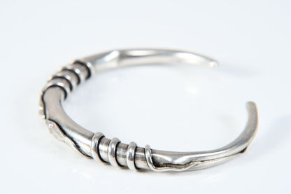 925 Sterling Silver Snake Bangle – Approx. 5.2 cm Diameter