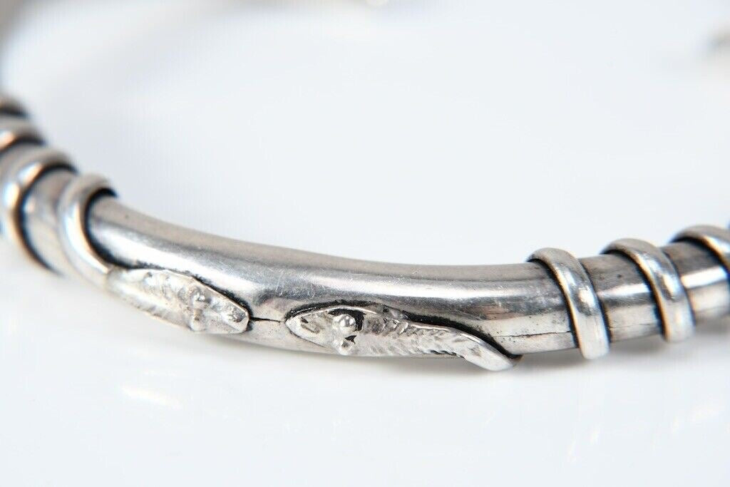 925 Sterling Silver Snake Bangle – Approx. 5.2 cm Diameter
