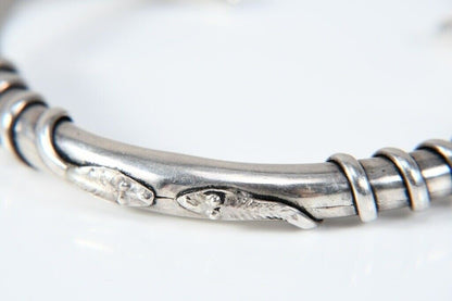 925 Sterling Silver Snake Bangle – Approx. 5.2 cm Diameter