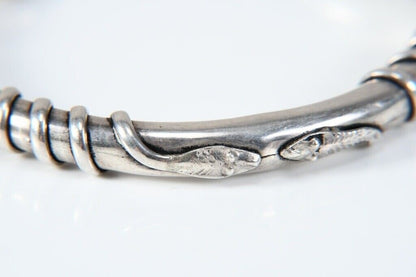 925 Sterling Silver Snake Bangle – Approx. 5.2 cm Diameter