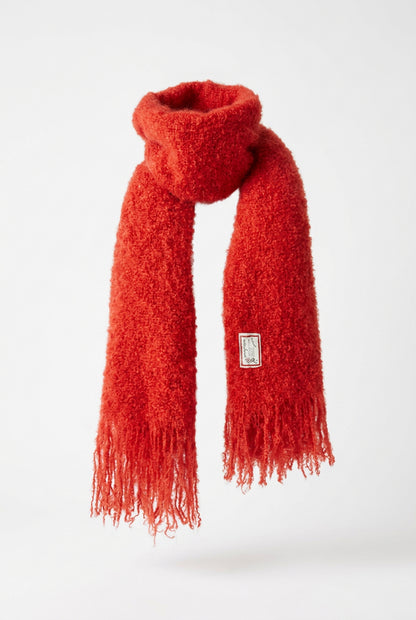 Vintage 1970s Andrew Stewart Mohair Wool Scarf – Red, Made in Scotland