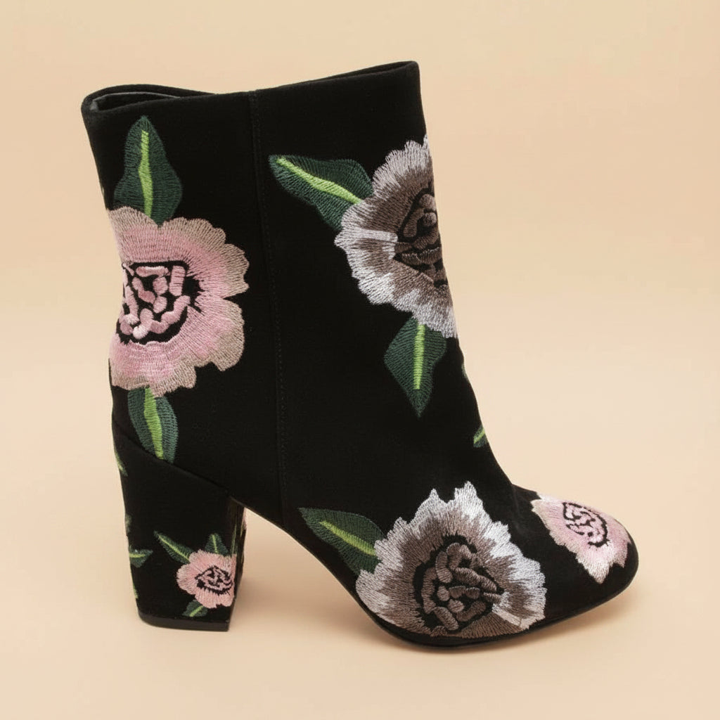 Rebecca Minkoff – Black Velvet Ankle Boots – EU 41 – Leather – 10.5 cm Heel