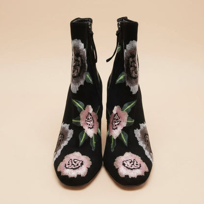 Rebecca Minkoff – Black Velvet Ankle Boots – EU 41 – Leather – 10.5 cm Heel