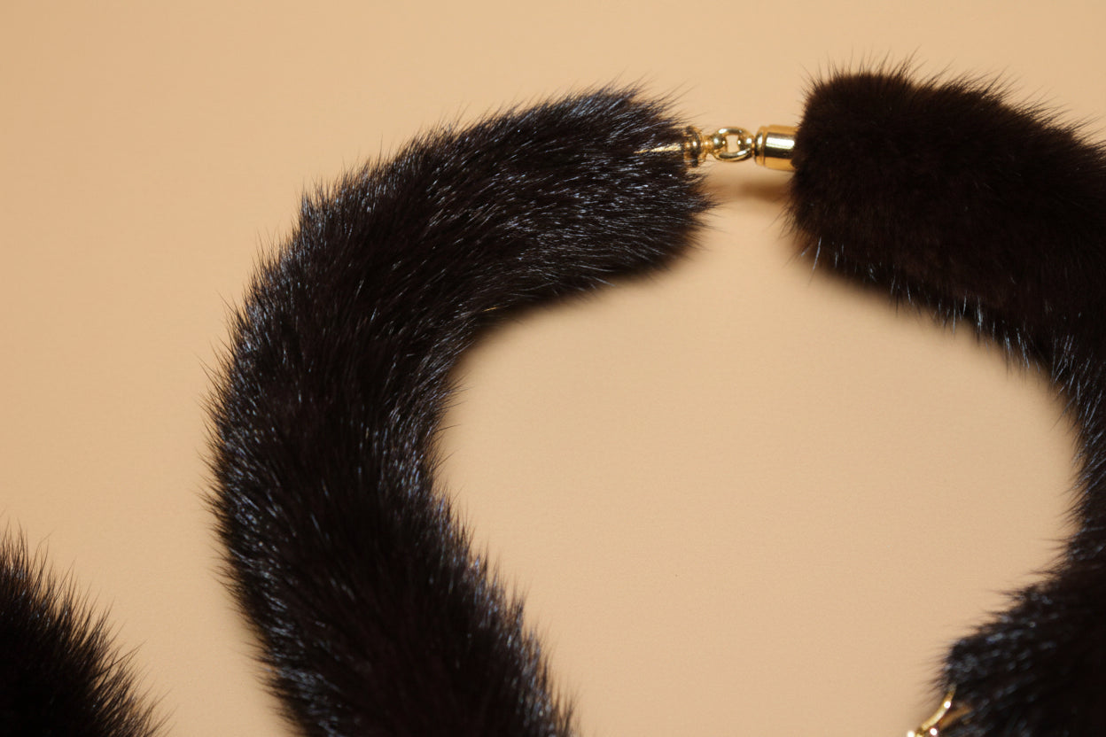 Vintage 1950s Brown Mink Fur Belt – 147 cm