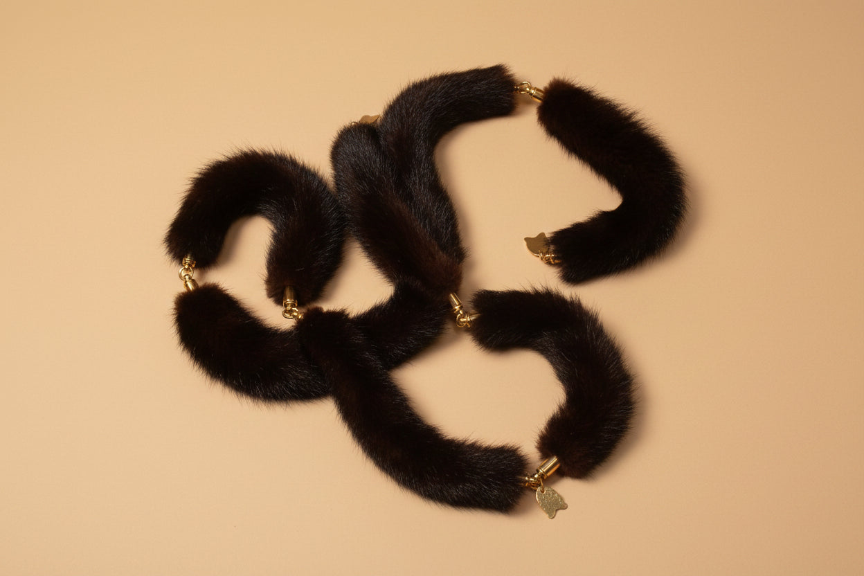 Vintage 1950s Brown Mink Fur Belt – 147 cm