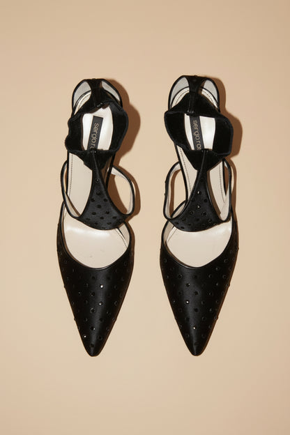 Sergio Rossi Black Velvet  Sequin Pumps – New in Box – EU 40.5