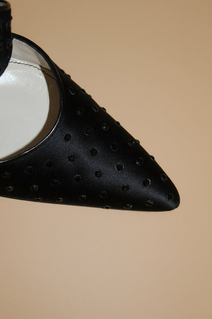 Sergio Rossi Black Velvet  Sequin Pumps – New in Box – EU 40.5