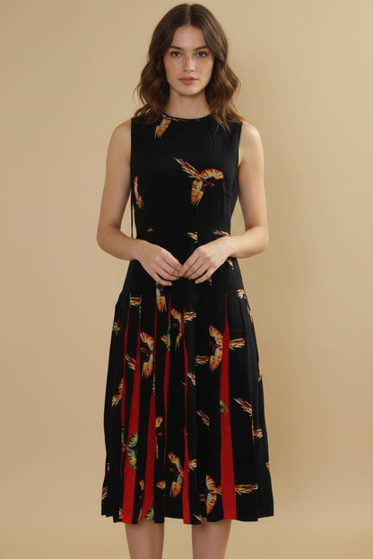 Diane von Furstenberg 100% Silk Parrot Print Dress – Size EU 36