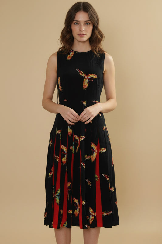 Diane von Furstenberg 100% Silk Parrot Print Dress – Size EU 36