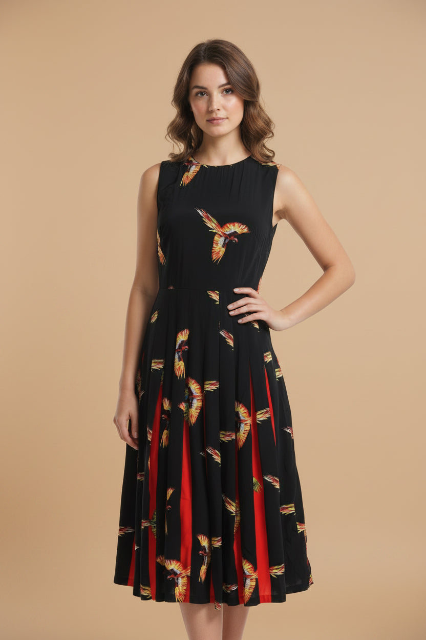 Diane von Furstenberg 100% Silk Parrot Print Dress – Size EU 36