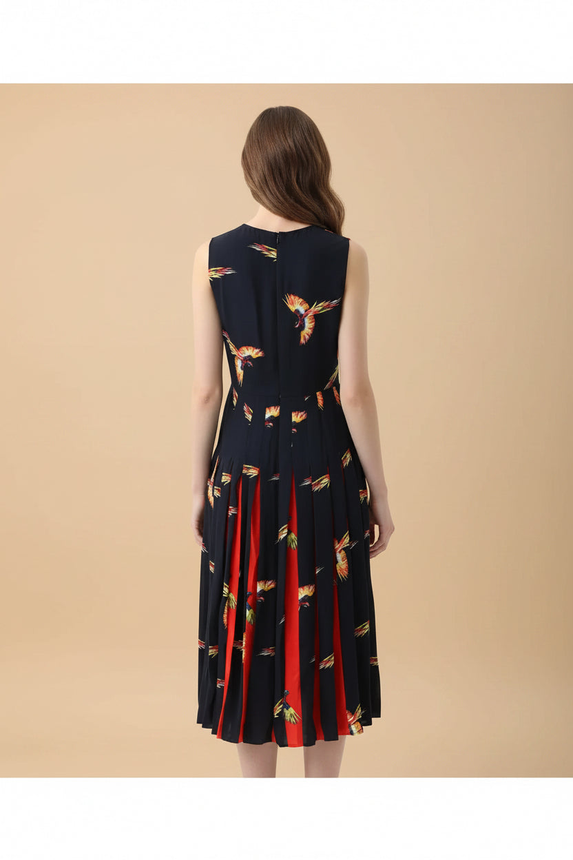Diane von Furstenberg 100% Silk Parrot Print Dress – Size EU 36
