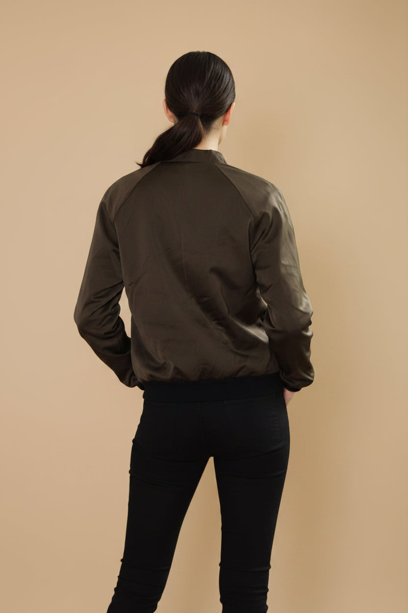 THIMMHOTH Couture Reversible Silk Bomber Jacket – Green – Size S (Unisex)