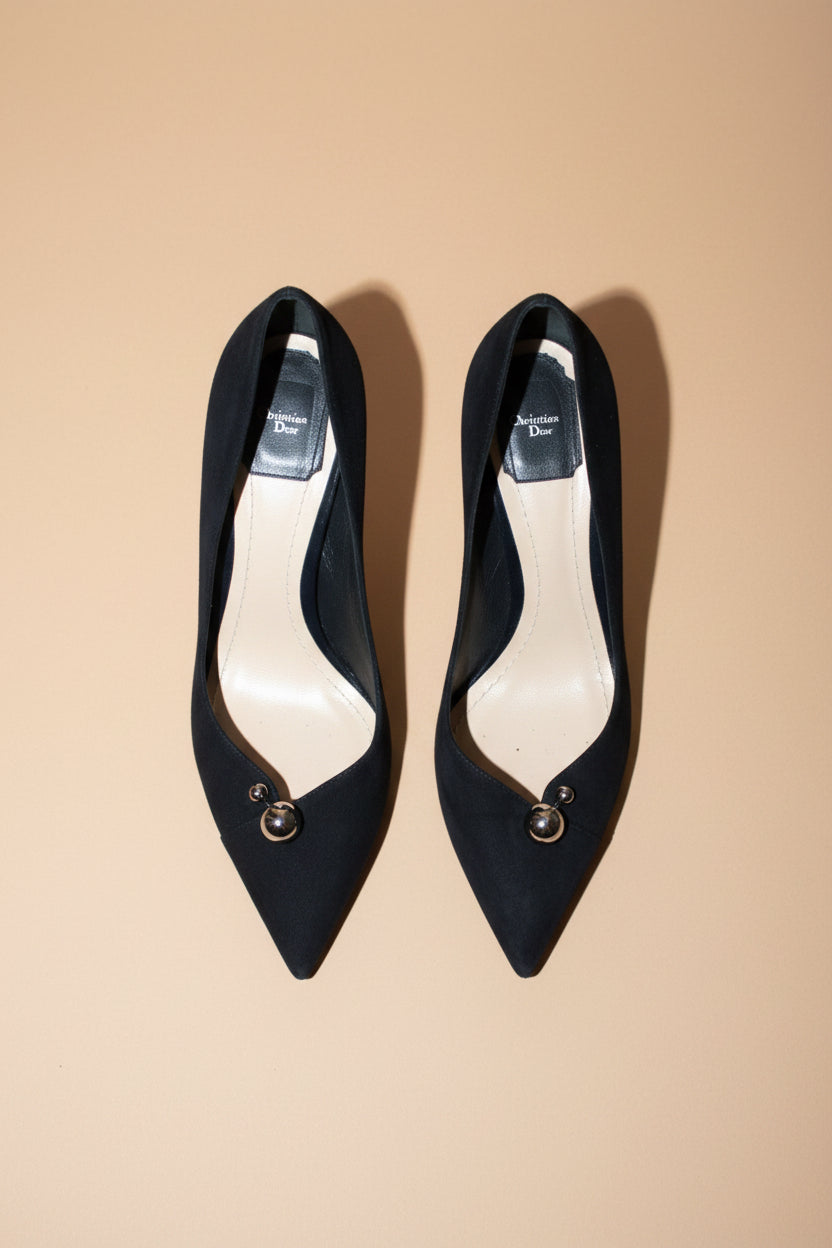 Christian Dior Leather Peep-Toe Pumps  Back Size  EU 40