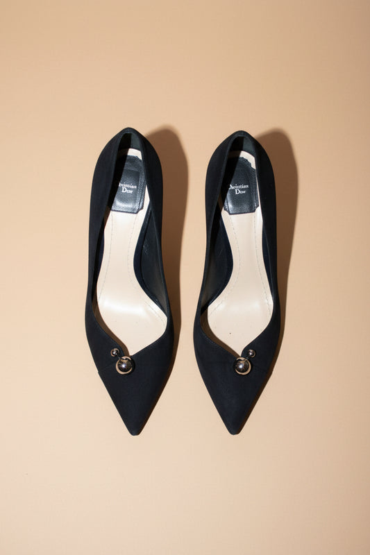 Christian Dior Leather Peep-Toe Pumps  Back Size  EU 40