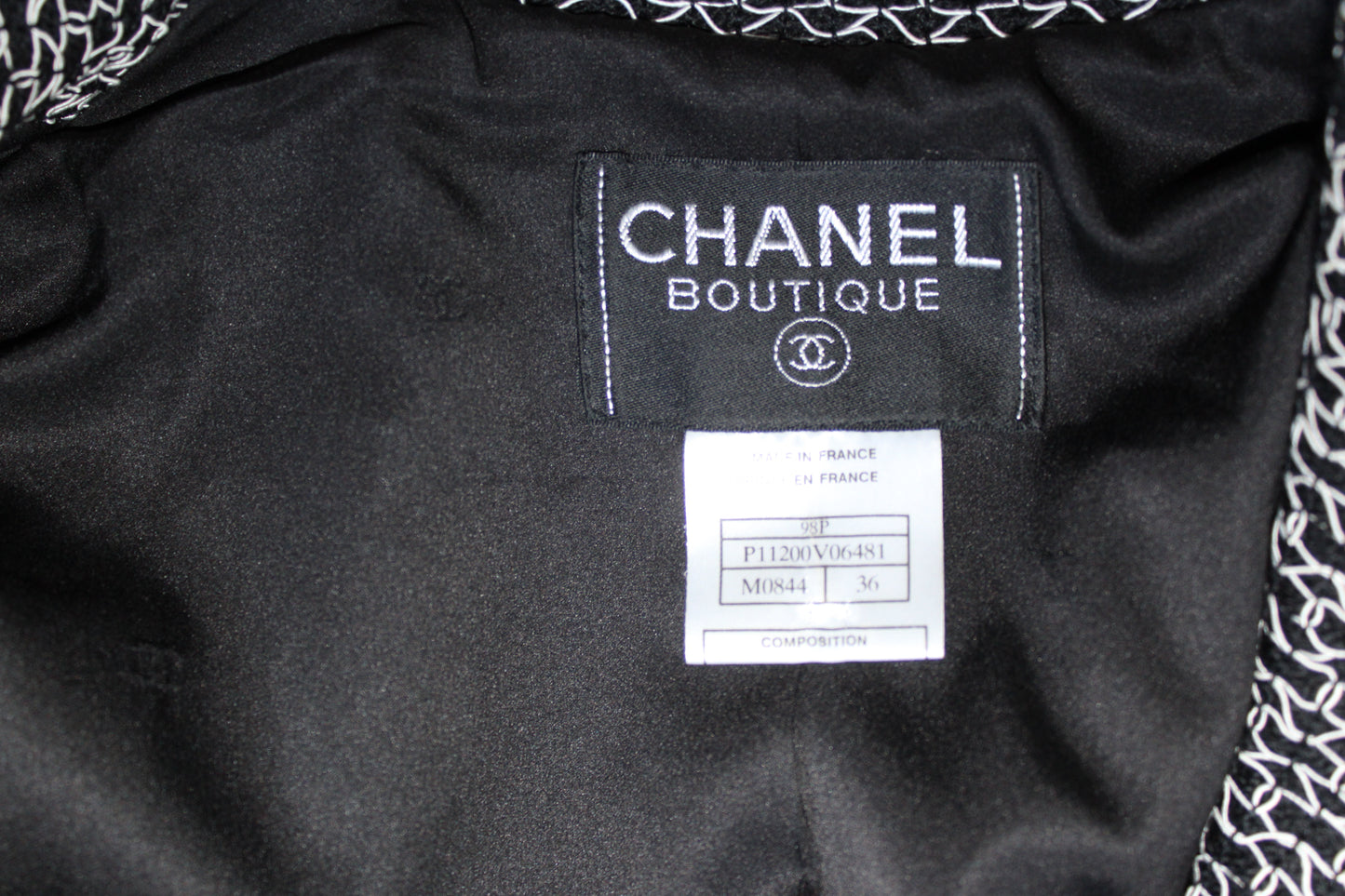 Chanel Boutique Double-Breasted Knit Blazer – Black &amp; White – Vintage – FR 36