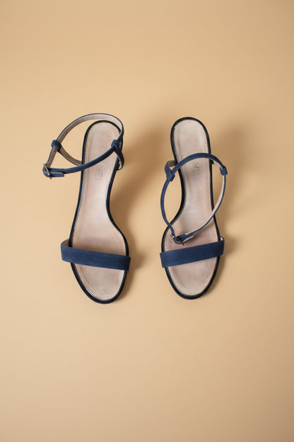 Chanel Camellia Heel Sandals – Denim-Weave Straps – Size EU 40