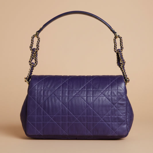 Christian Dior Cannage Quilted Lambskin Shoulder Bag – Aubergine Purpl