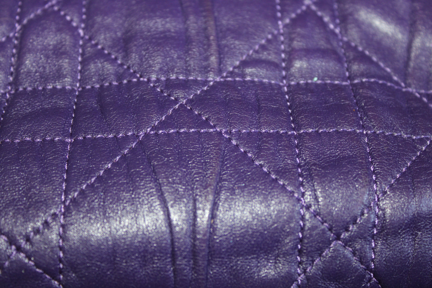 Christian Dior Cannage Quilted Lambskin Shoulder Bag – Aubergine Purpl