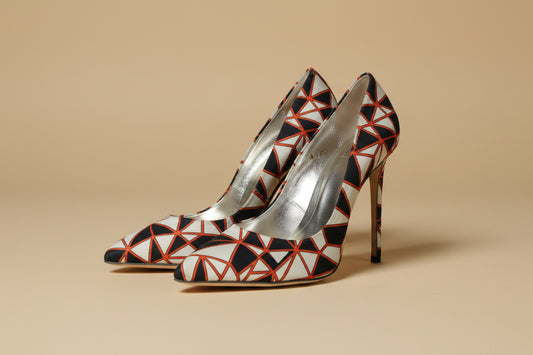Fausto Puglisi Orange, White and  Black Pumps – 12 cm Heel