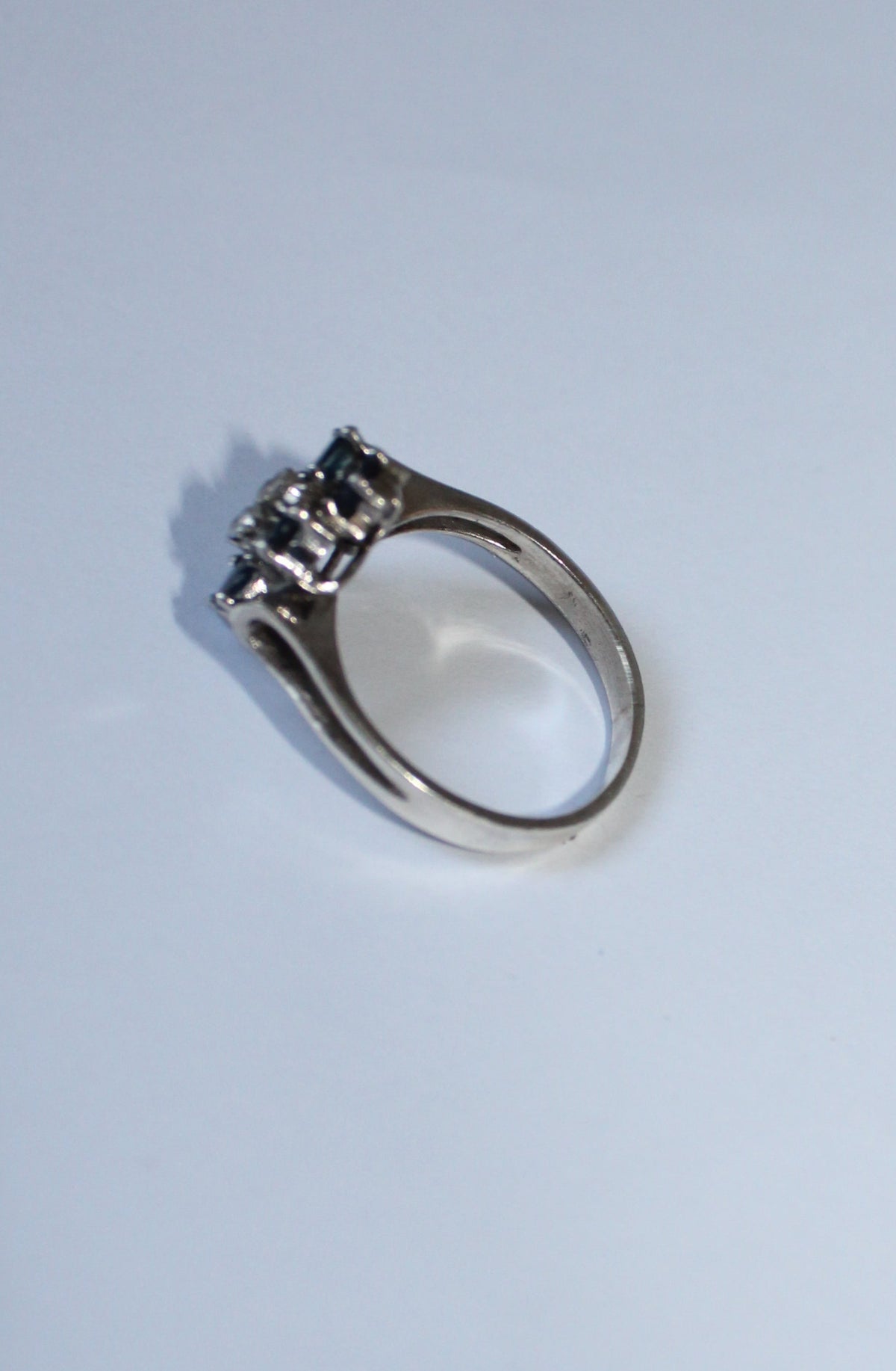 925 Sterling Silver Ring – Blue & White Sapphires