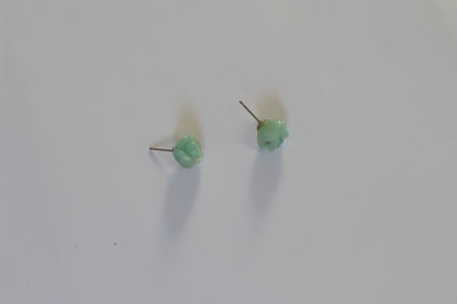 Blue Gemstone Rose Stud Earrings – 925 Sterling Silver
