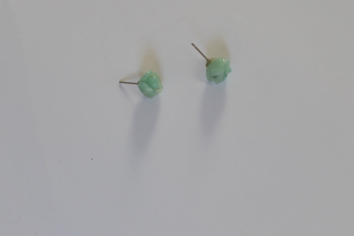 Blue Gemstone Rose Stud Earrings – 925 Sterling Silver