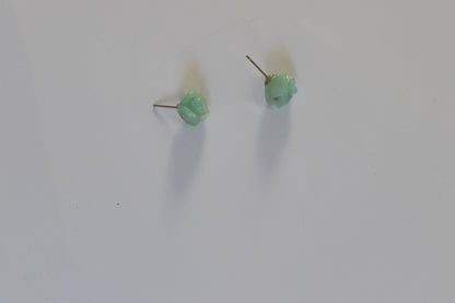 Blue Gemstone Rose Stud Earrings – 925 Sterling Silver
