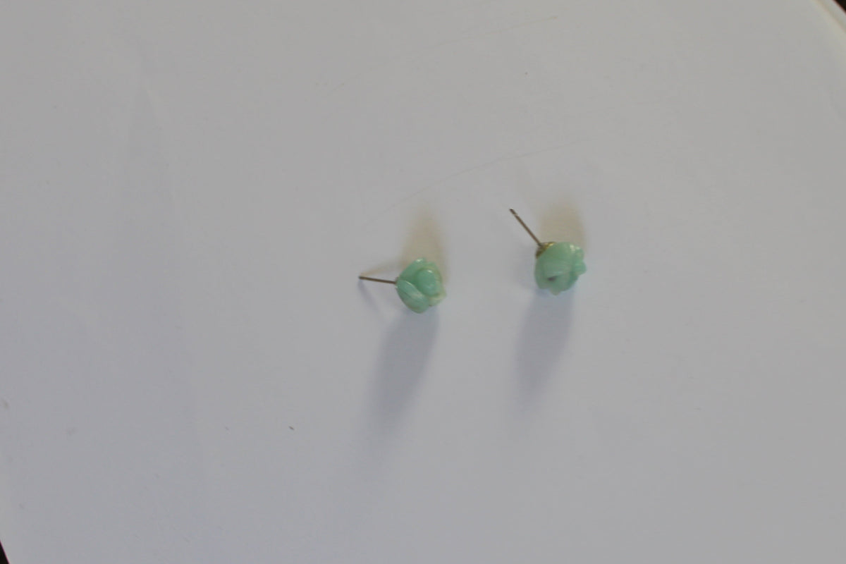 Blue Gemstone Rose Stud Earrings – 925 Sterling Silver