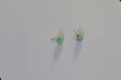 Blue Gemstone Rose Stud Earrings – 925 Sterling Silver