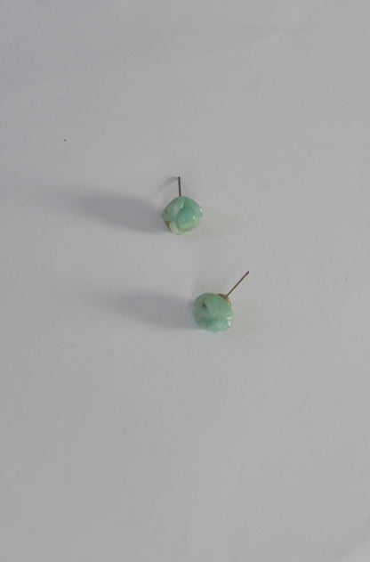 Blue Gemstone Rose Stud Earrings – 925 Sterling Silver